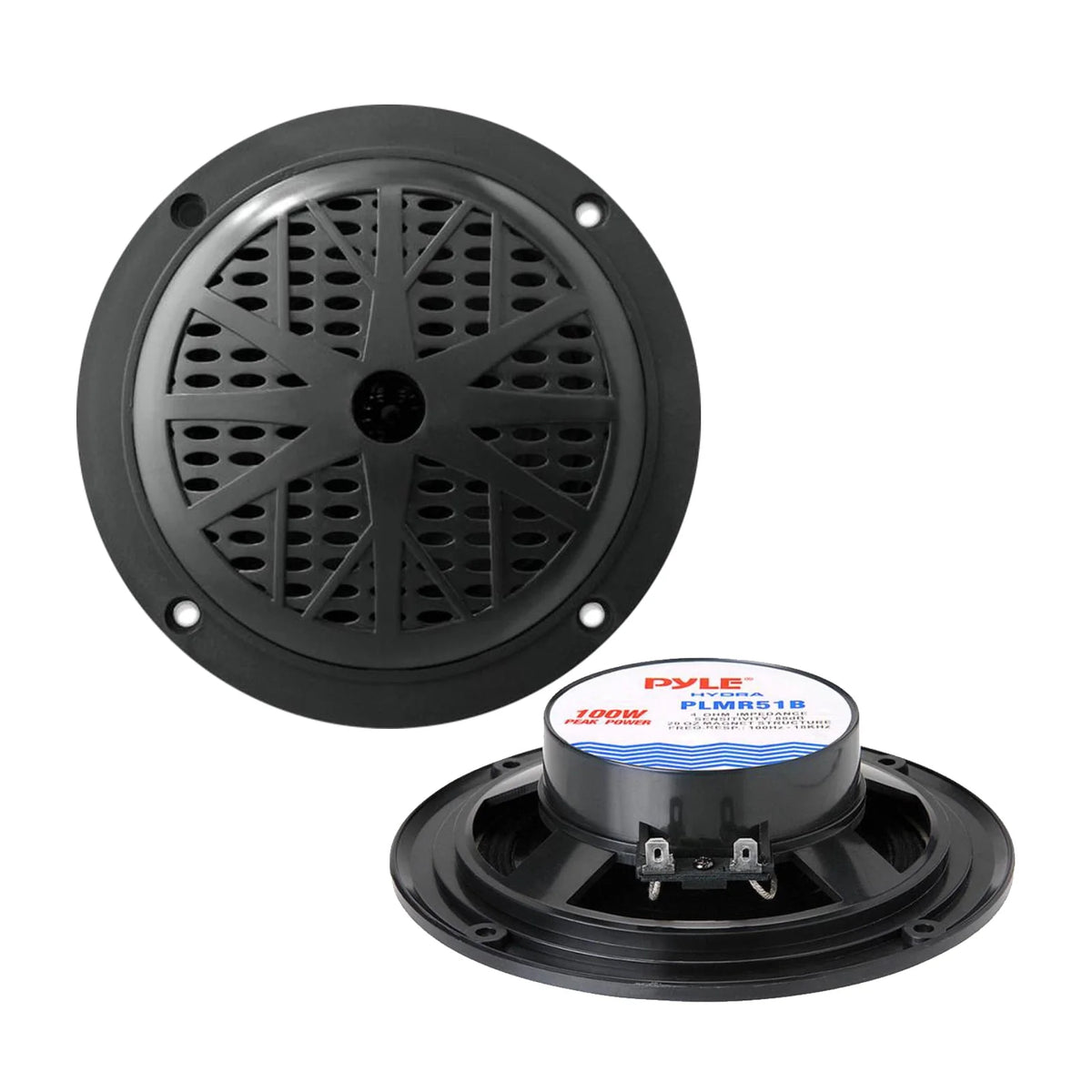 Single DIN Bluetooth Marine Stereo Receiver with 2 Pairs of 5.25'' Waterproof Marine Speakers H712