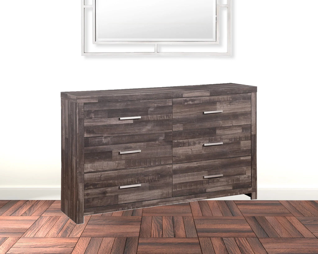 Dark Oak Solid Wood Six Drawers Double Dresser T916567
