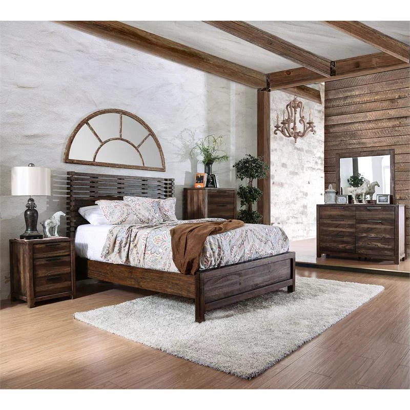 Solid Wood 6-Drawer Dresser in Rustic Natural Tone C9609
