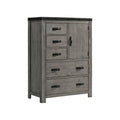 Gray Solid Wood 5-Drawer Chest L7520