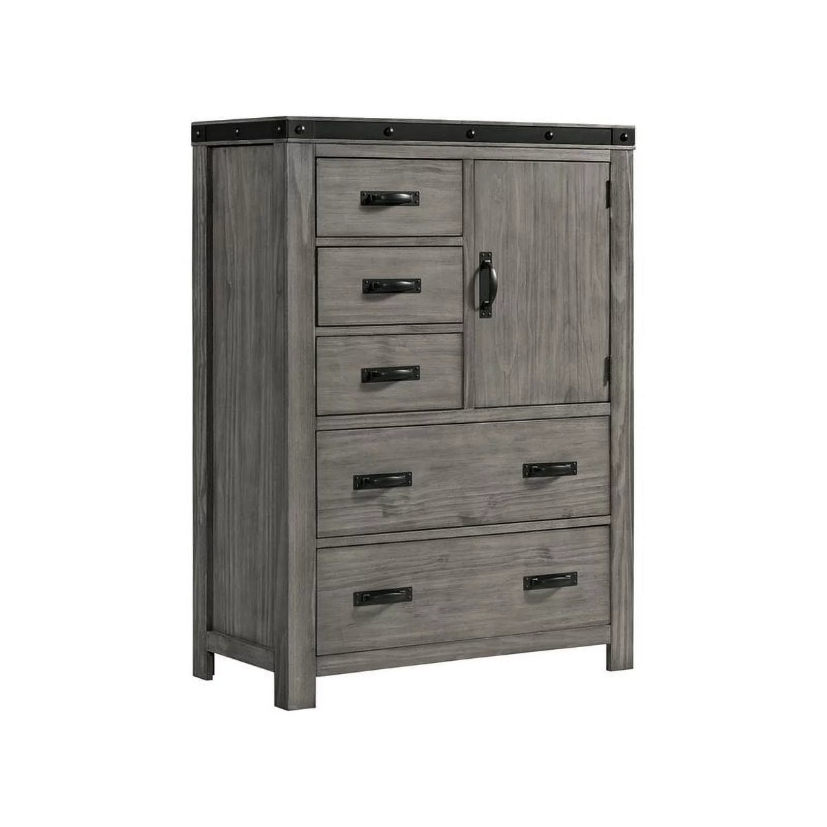 Gray Solid Wood 5-Drawer Chest L7520
