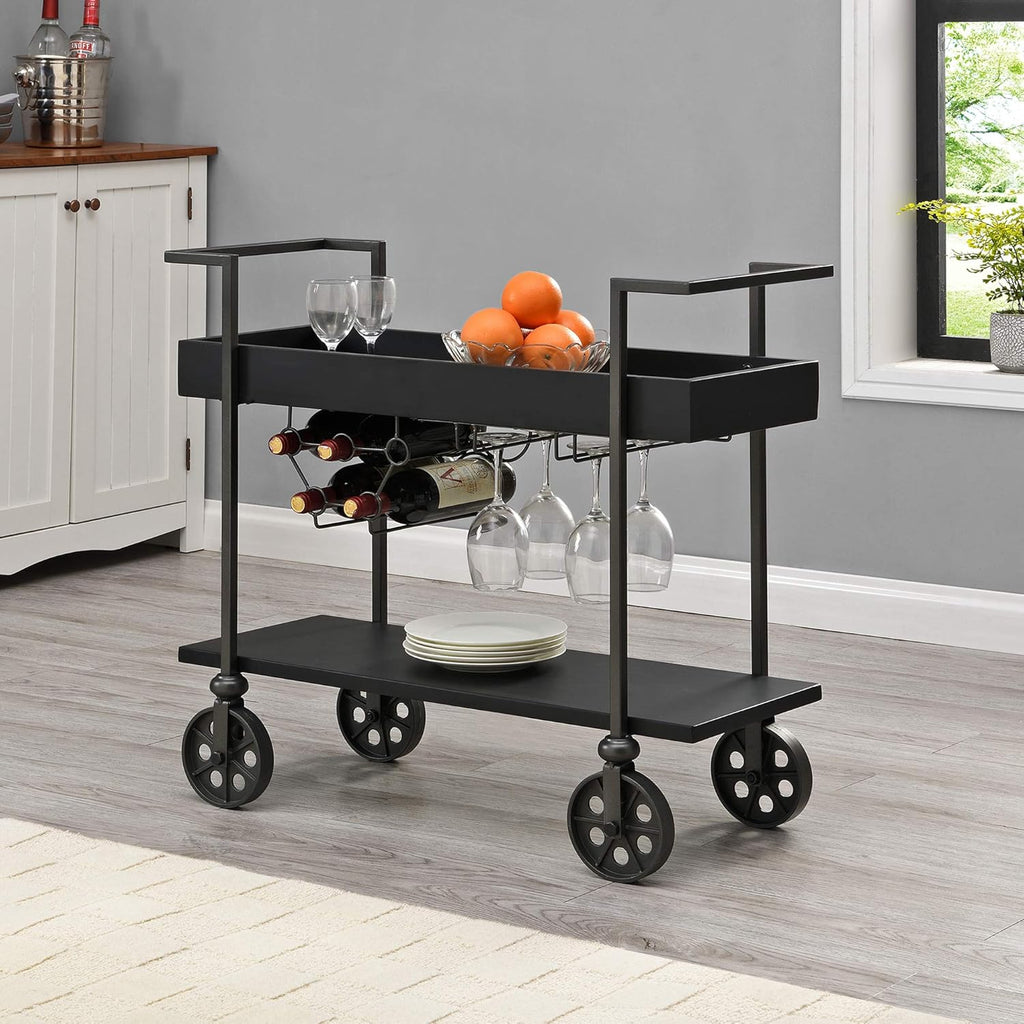 Aged Black Bar Cart T138894