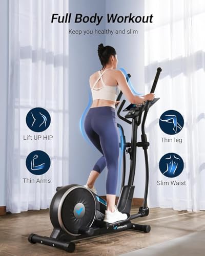 Elliptical Exercise Machine with 16-Level Resistance, 15.5IN Stride C282029