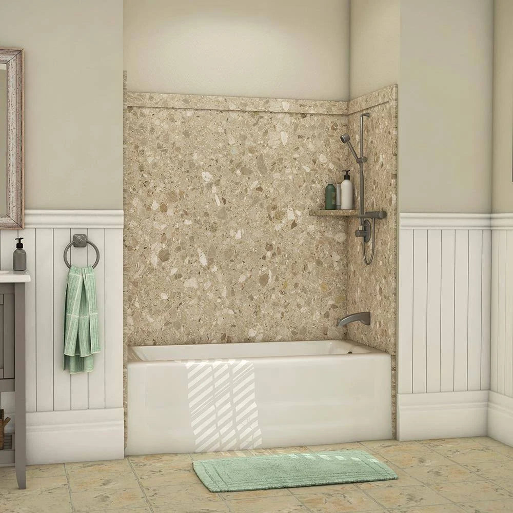 32 in. x 60 in. x 60 in. 9-Piece Adhesive Tub Surround X817057