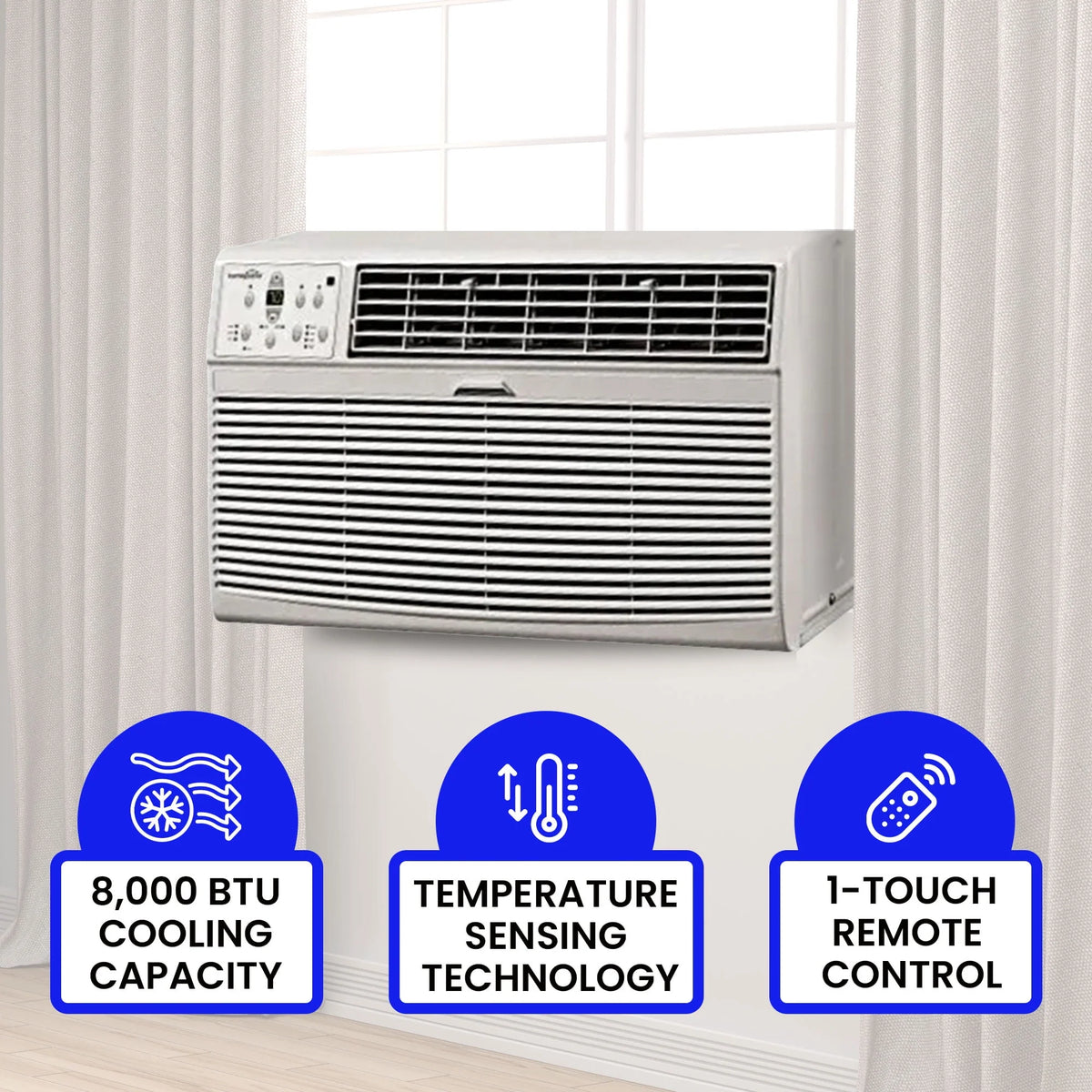 8000 BTU Through the Wall Air Conditioner with Remote Control X7416