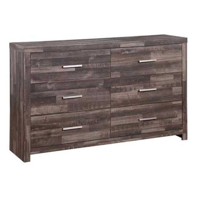 Dark Oak Solid Wood Six Drawers Double Dresser T916567