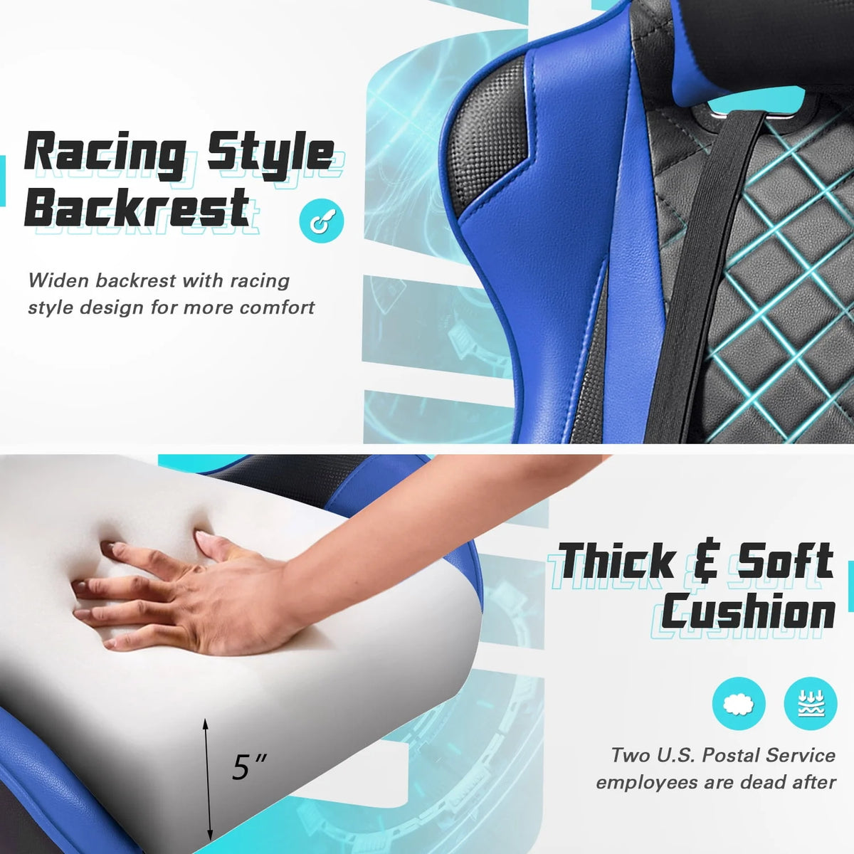 Red Ergonomic Gaming Chair with Headrest and Lumbar Support W375076
