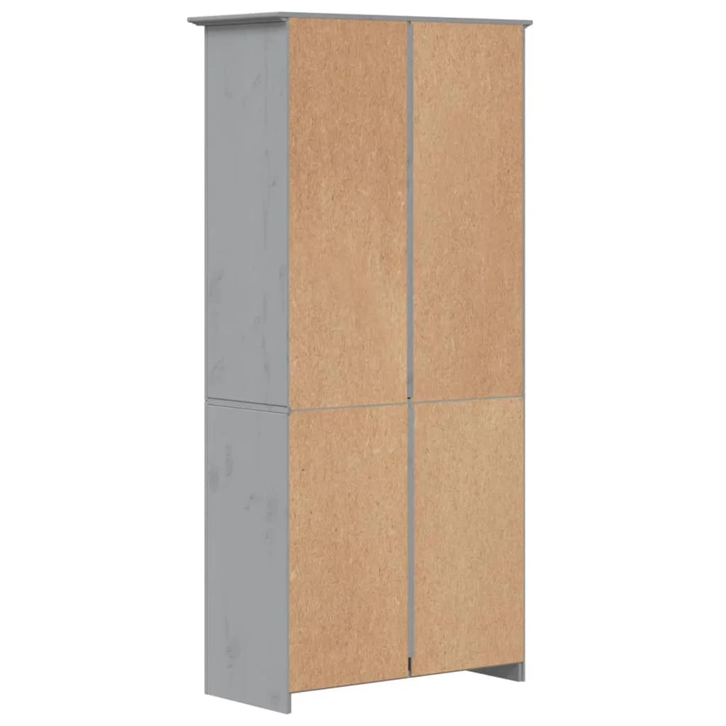 Gray Solid Wood Pine 5-Tier Bookcase D712956