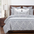 Blue White California King 6 Piece Duvet Cover and Duvet Insert Set Q543