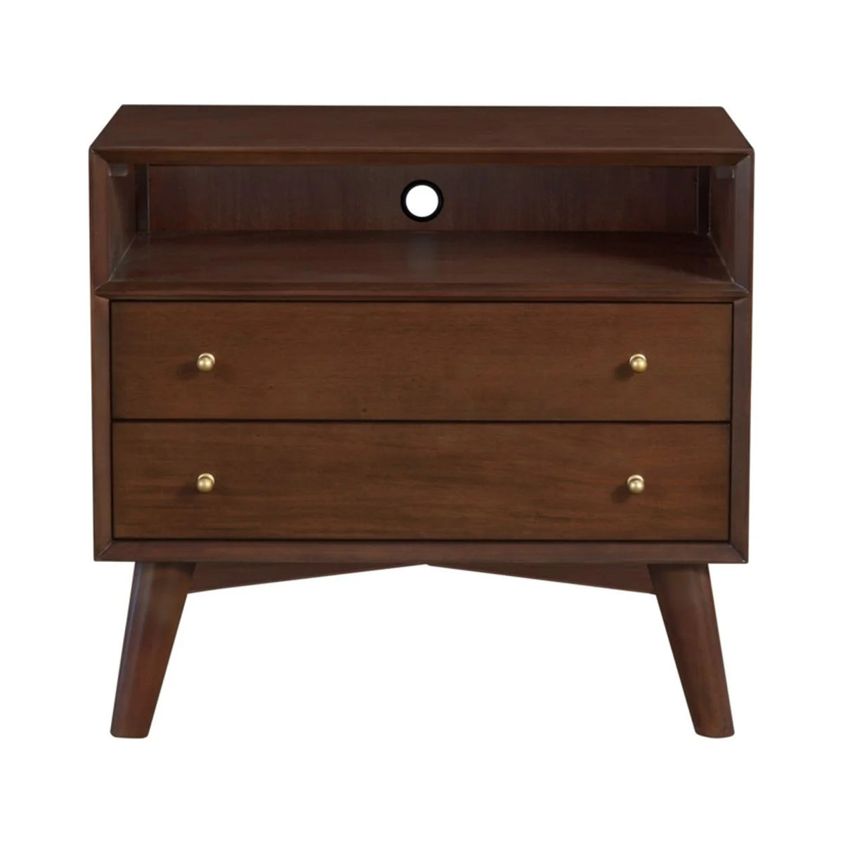 28 Inch 2 Drawer Mahogany Wood Nightstand M37151