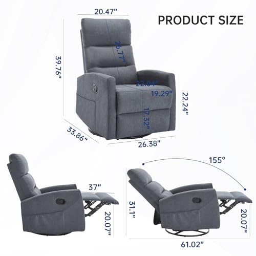 Beige Vibration Massage Swivel Rocker Recliner Chair R863630