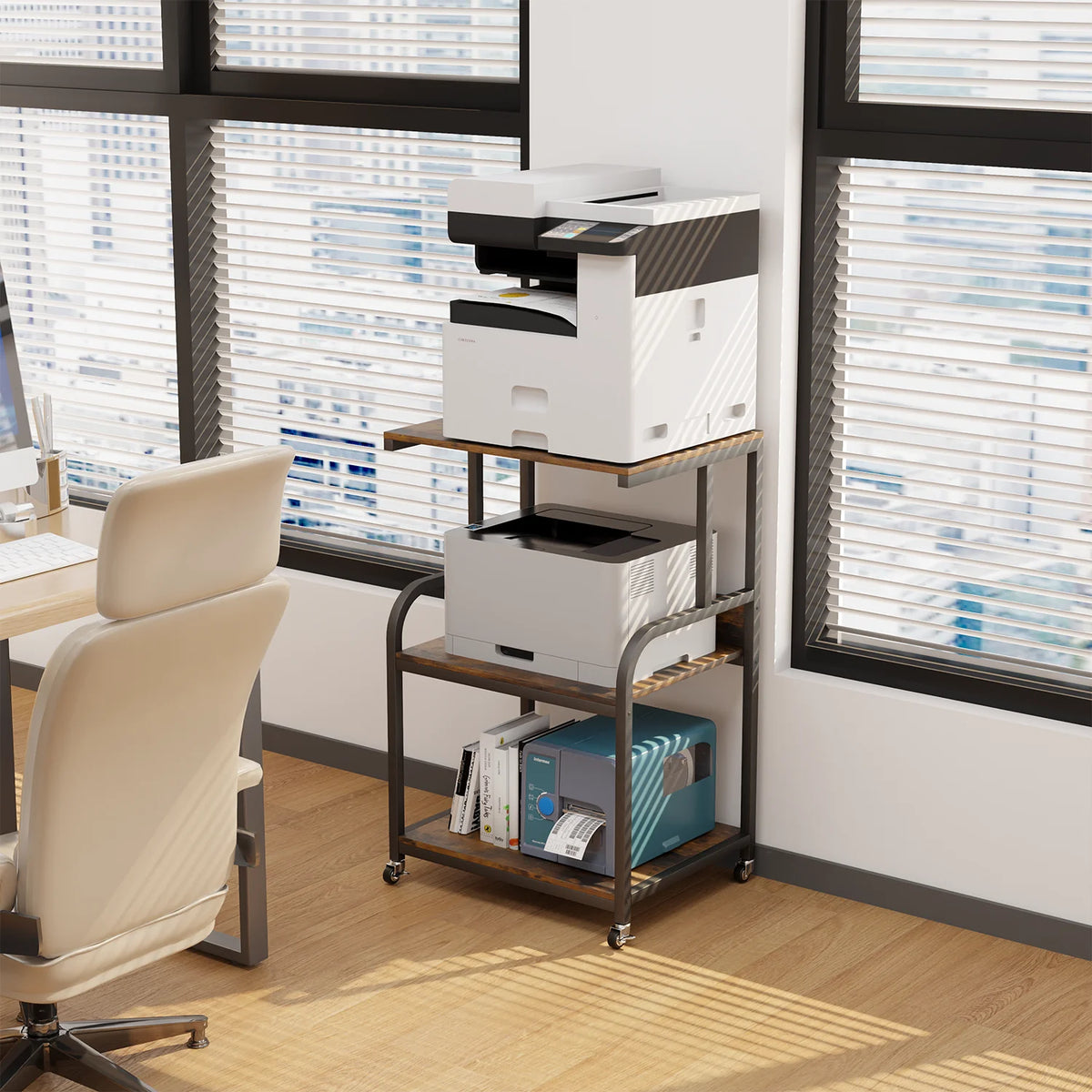 Large 3 Tier Printer Stand with Wheels Z541916