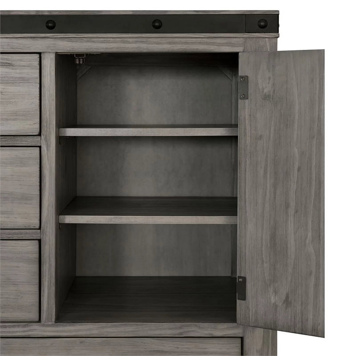 Gray Solid Wood 5-Drawer Chest L7520