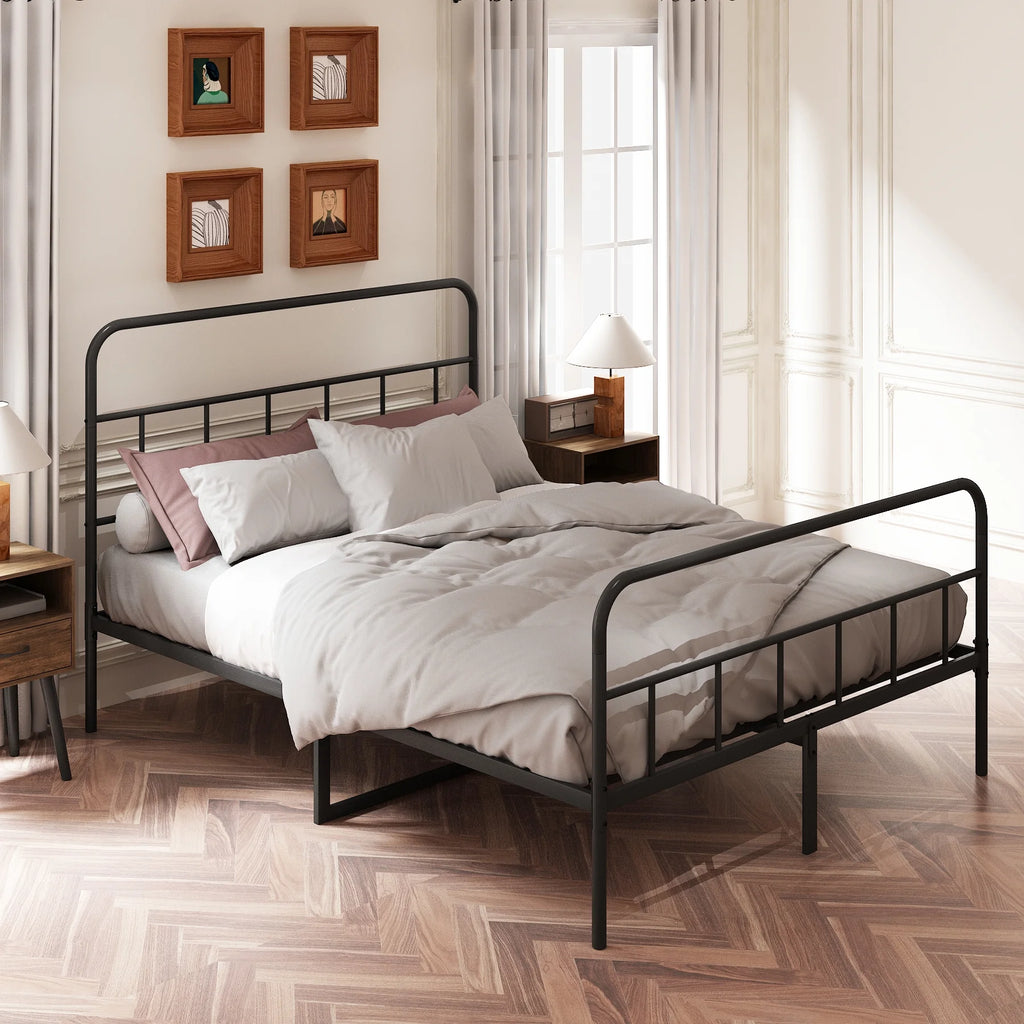 Queen Metal Platform Bed Frame with Headboard S752