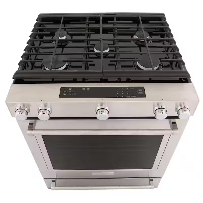 5.8 cu. ft. Slide-In Gas Range with Convection Oven in Stainless Steel Z722