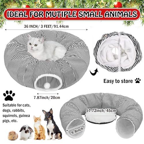 Christmas Tree Cat Tunnel Bed 3 Way Woven Brown L624