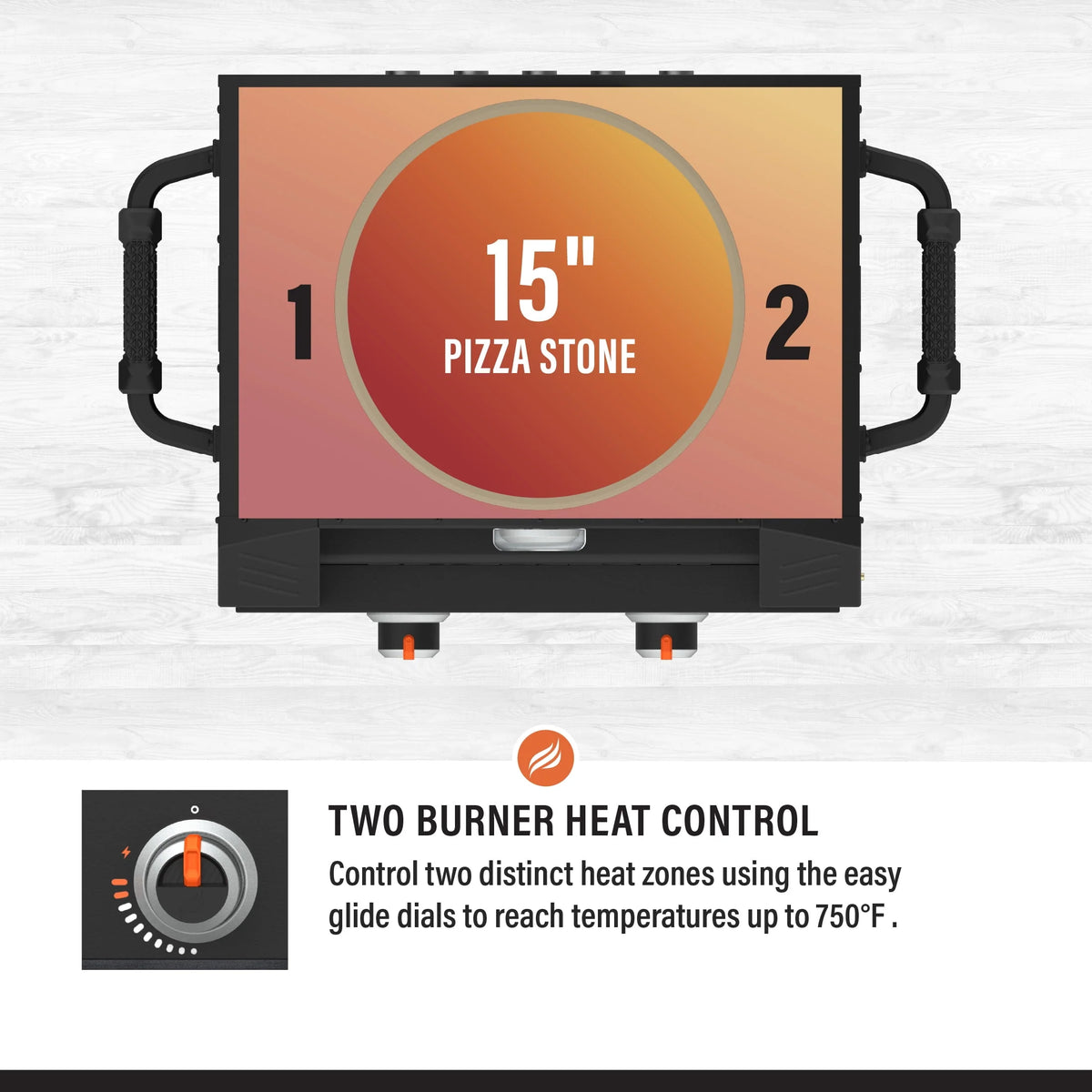 Tabletop Propane Pizza Oven with Two 15 Cordierite Stones Y355977