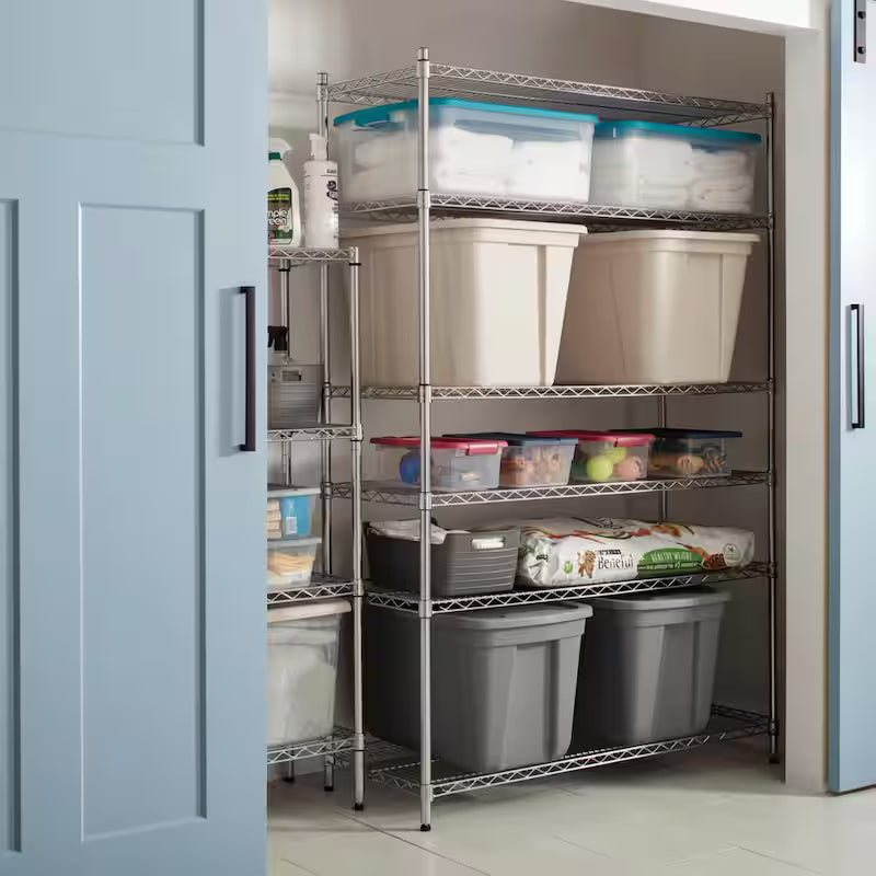 6-Tier Heavy Duty Steel Wire Shelving Unit Chrome S716
