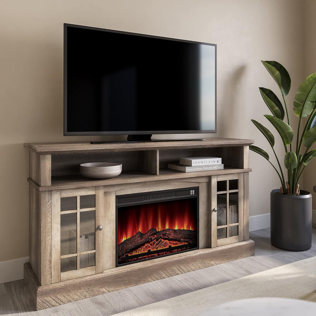 Rustic Electric Fireplace TV Stand for TVs up to 65 Inches K652