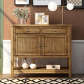 Brown Storage Console Table with 2 Drawers, 2 Cabinets and 1 Shelf L54568