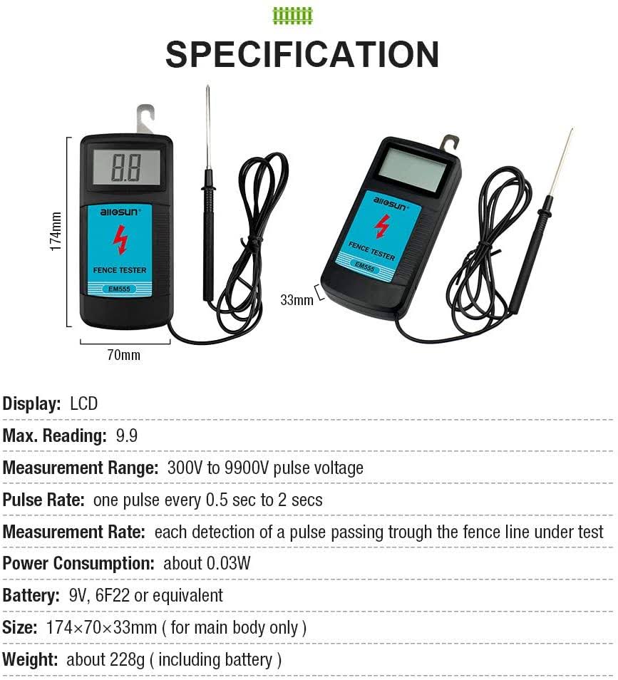 Digital Electrical Fence Voltage Tester 300-9900V W76786