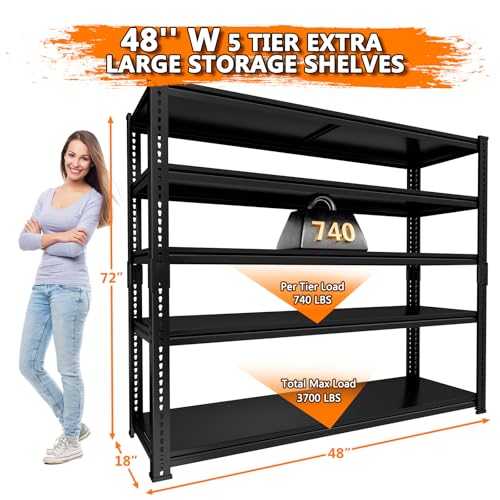 5 Tier Heavy Duty Adjustable Metal Garage Shelving K9898