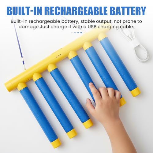 Reflective Drop Stick Challenge Game, Hand Eye Coordination Reflex Training Toy, 3 Adjustable Speed Modes, Yellow P7451