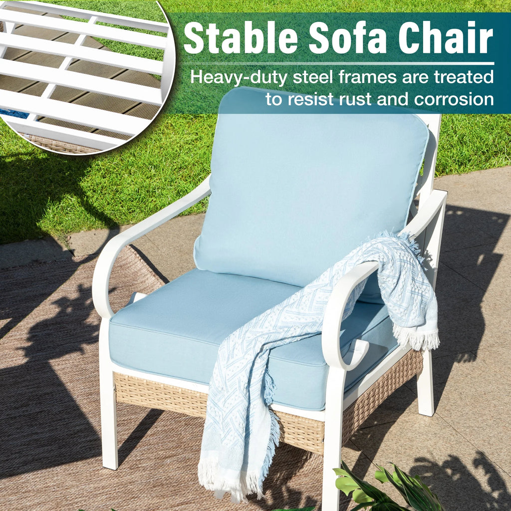 4 Piece Blue Patio Conversation Set D301965