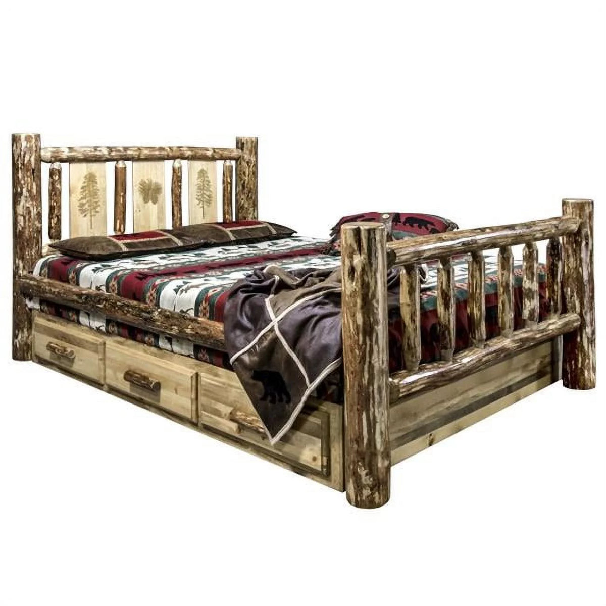 Brown Wood Twin Storage Bed F26321