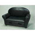 Blue Upholstered Chaise Lounge with Drawer B3017
