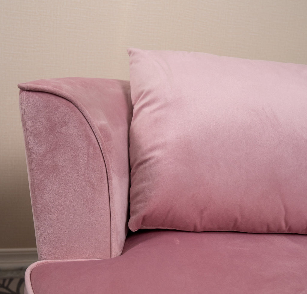 Pink Velvet Swivel Barrel Chair with 1 Pillow D4058