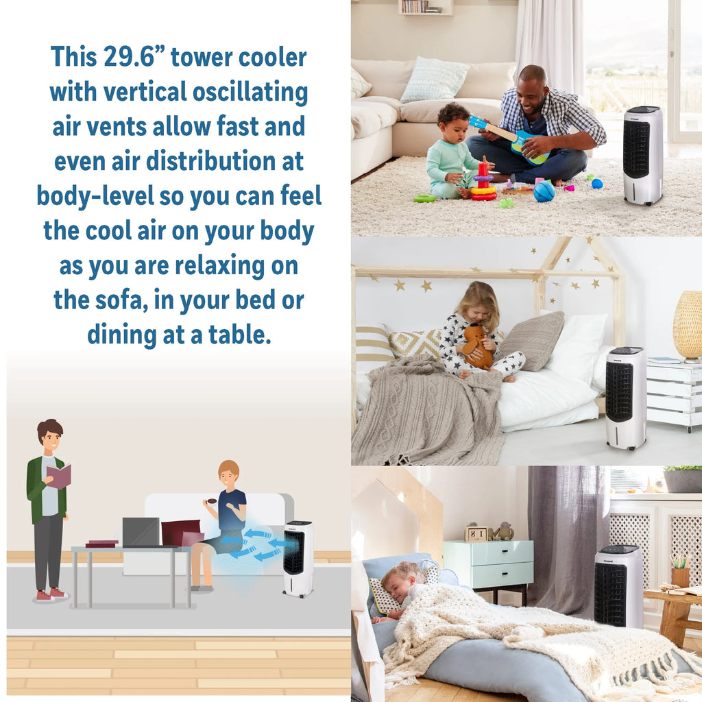White 120V Portable Evaporative Cooler T280