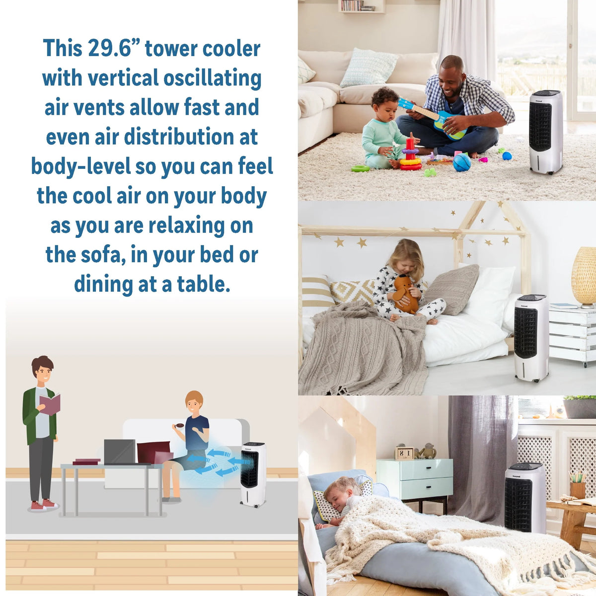 White 120V Portable Evaporative Cooler T280
