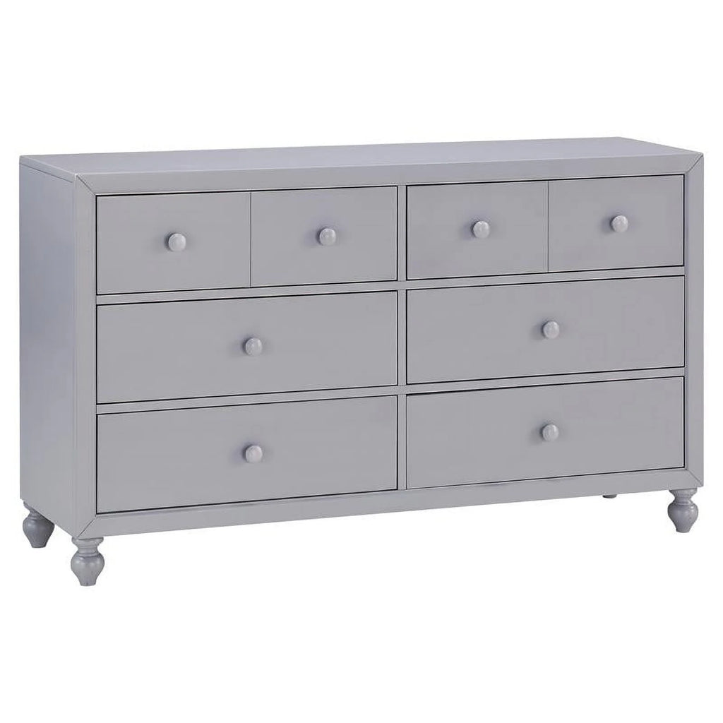 Gray 6 Dovetail Drawers Modern Wood Dresser E933499