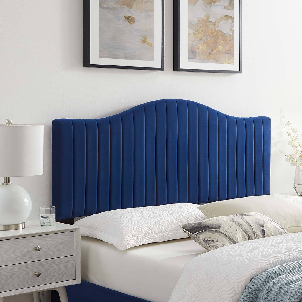 White Channel Tufted Performance Velvet King/California King Headboard G921533
