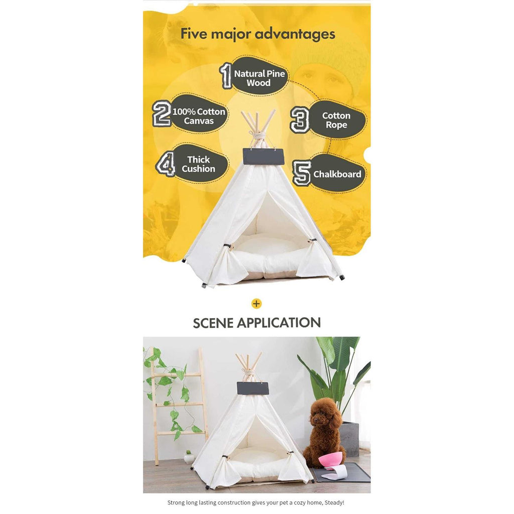 Portable Pet Teepee with Thick Cushion L76607