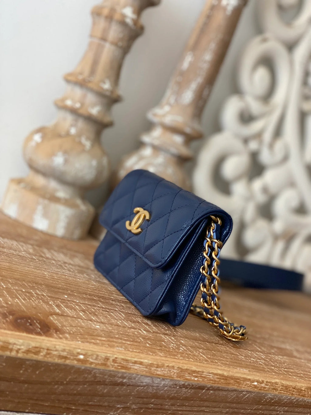 Blue Clutch With Chain Y7988