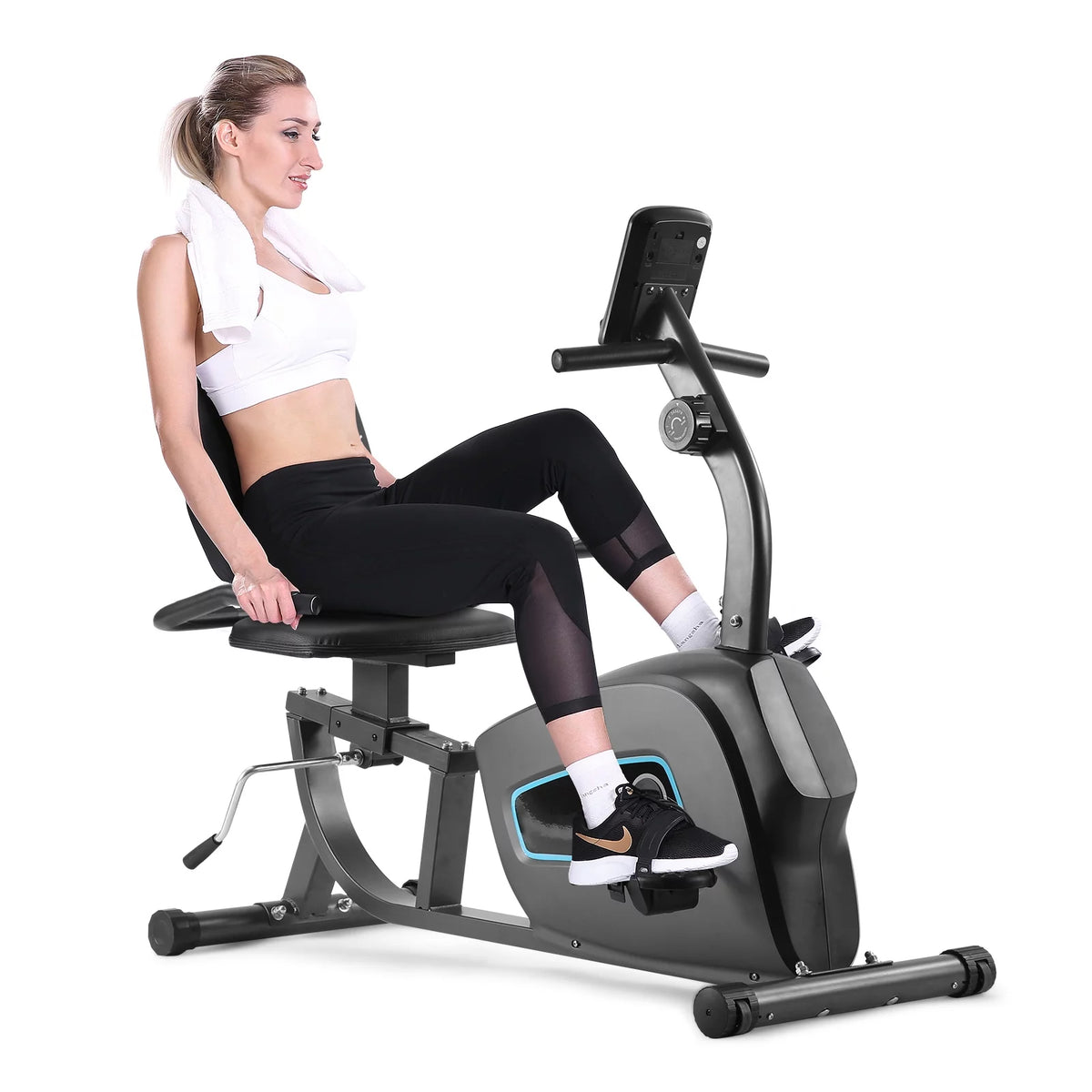 Indoor Recumbent Exercise Bike with Adjustable Seat Q2775