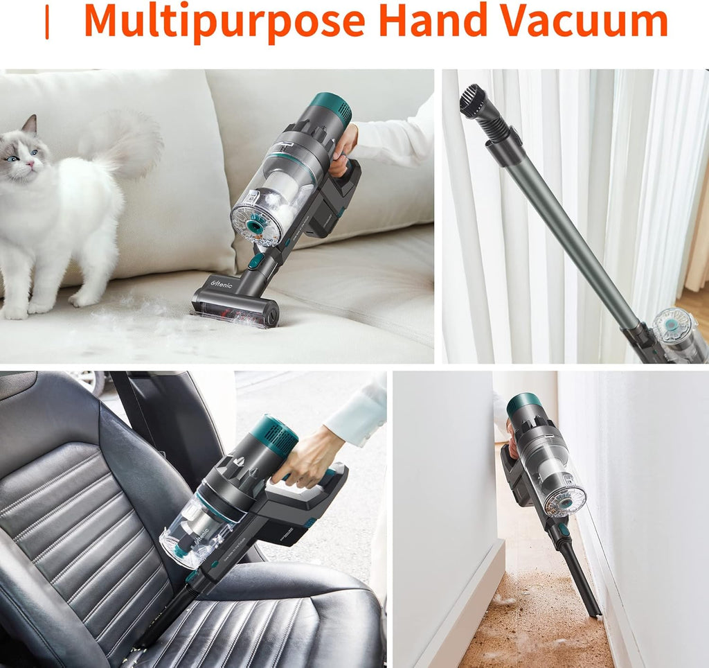 Cordless Vacuum Cleaner, 25KPa Strong Suction, 4 in 1 Stick Vacuum E179