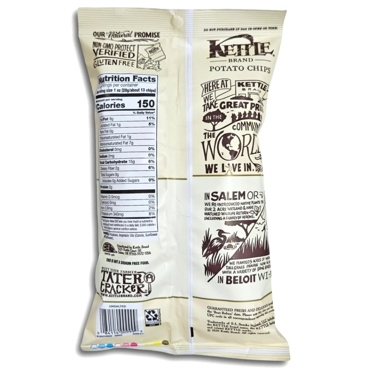 Unsalted Potato Chips Value Pack 5 Ounce Bag Pack of 5 Z8278