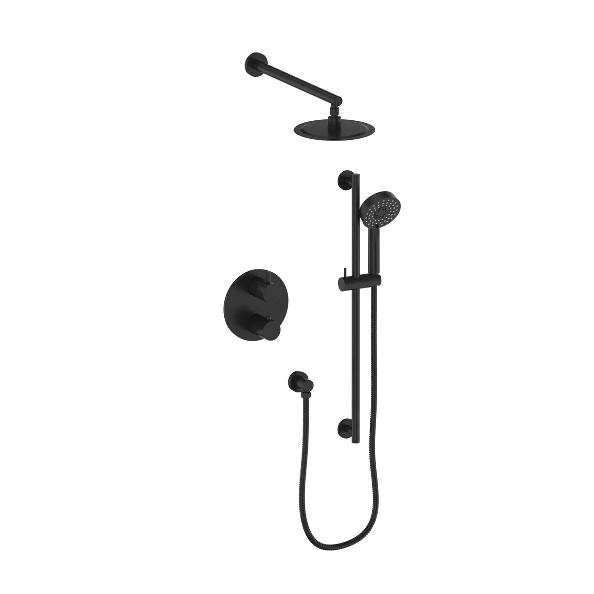 Matte Black Thermostatic Shower System J378919