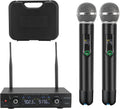 Wireless Microphone System with Case Metal UHF Dual Handheld 20 Channels Black U113