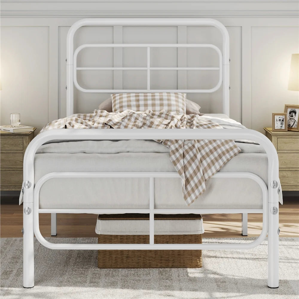 Queen Black Geometric Metal Bed J387