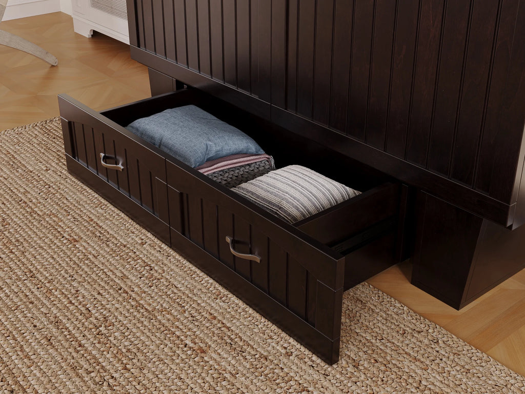 Queen Solid Wood Murphy Bed Chest with Mattress N54944