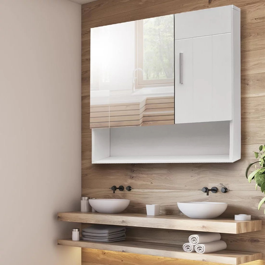 White Wall Mount Bathroom Cabinet U767