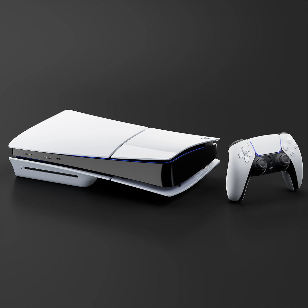 White and Midnight Black PlayStation 5 Disc Edition with Two Controllers B625985