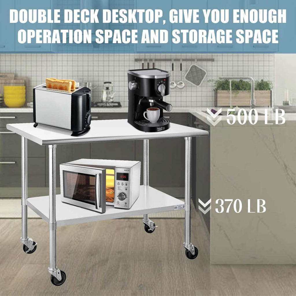 Stainless Steel Table with Caster Wheels Y462382