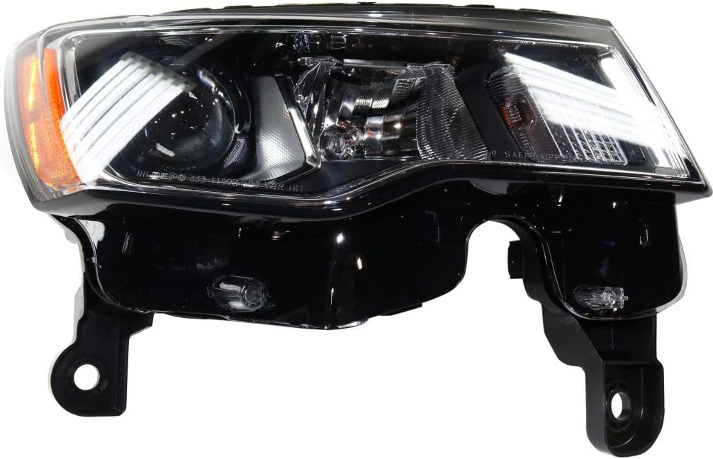 Jeep Grand Cherokee Passenger Side Chrome Halogen Headlight Assembly U2865