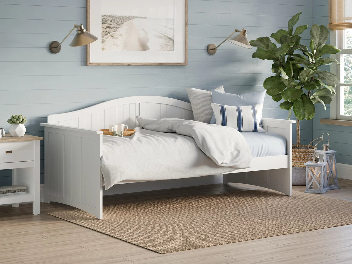 White Wood Twin Size Daybed Frame Z162