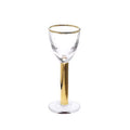 Stemmed Liquor Glasses with Gold Stem & Rim, Set of 6 C180725